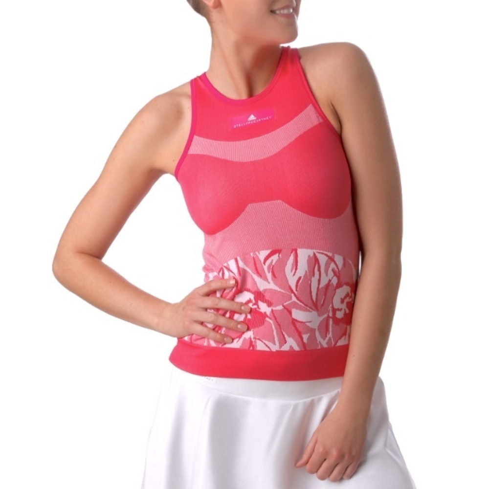 Nwt adidas Stella McCartney neon pink activewear workout casual tank S fall